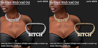 NECKLACE BITCH ICED OUT (short)